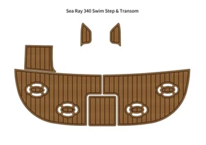 Sea Ray 340 Swim Platform Transom Pad Boat EVA Foam Faux Teak Deck Floor Mat - Imagen 1 de 24
