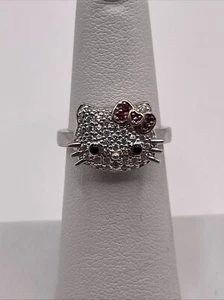 Sanrio Hello Kitty Sterling Silver Ring Size 6 (4.6g) - Picture 1 of 8
