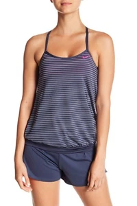 Nuevo con etiquetas Top Tankini a Rayas en Capas Nike, 422 AZUL TRUENO, S, al por menor $78 - Imagen 1 de 7