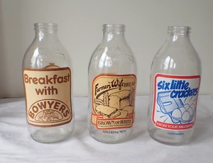 Vintage Unigate Advertising Milk Bottles x3 - Picture 1 of 10