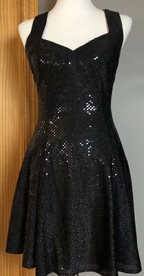 Mini Vestido Betsey & Adams Babydoll 4 Encaje Metálico Tirantes Cóctel Gótico EE. UU. Foto 1 de 4