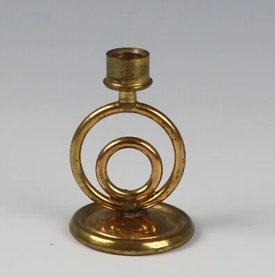 Vintage Miniatura Art Deco Castiçal de Bronze Casa de Bonecas Moderna Dinamarquesa Meados do Século - Imagem 1 de 4