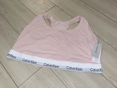 Sujetador Bralette Calvin Klein QF5116 Moderno Algodón Plus Sin Forro WF Mujer 3X Rosa Foto 1 de 4