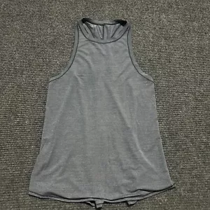 Lululemon Shirt Womens Medium Blue Grey Tank Tie Back No Size Dot Loose Gym - Picture 1 of 8