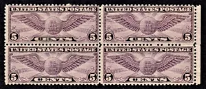 1931 U.S. Classic Airmail 5c Violet "Winged Globe" Blk of 4 Sc#16 M/NH/OG ** - Picture 1 of 2