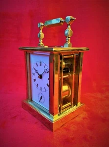 Vintage Large Heavy 3kg Brass French Striking Carriage Clock with Alarm - Picture 1 of 10