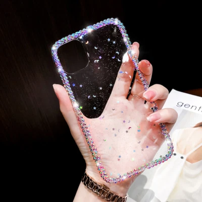 Блестящий со стразами блестящий бриллиант девочка кристально прозрачный мягкий защитный чехол - Изображение 1 из 4
