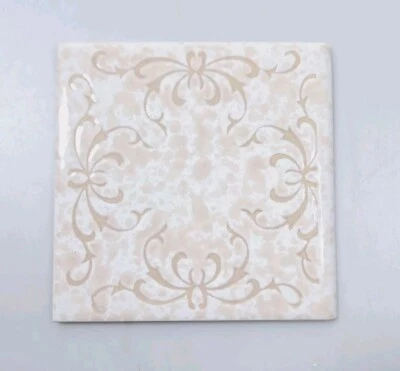 Azulejo de pared FM Japón 4,25x4,25 cinta bronceada crema encaje brillante NUEVO de colección Foto 1 de 4