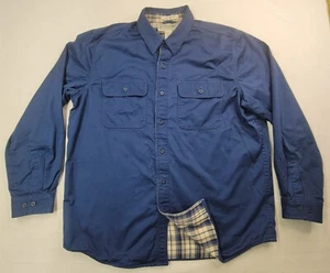 LL Bean Hemd Herren L blau Baumwolle kariert Flanell gefüttert Arbeit Hausarbeit Shacket - Bild 1 von 7