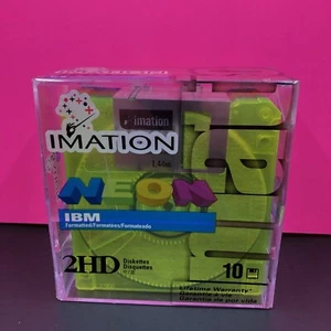 Imation 10-Packs Neon Color Diskettes IBM Formatted 2HD 1.44 MB - Sealed NEW! - Picture 1 of 6