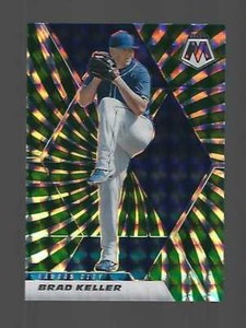 2021 PANINI MOSAIC BRAD KELLER GREEN SWIRL PRIZM FIRST OFF THE LINE FOTL #D10/11
