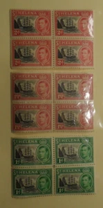 STAMPMART : ST HELENA 1938 KING GEORGE BADGE OF THE COLONY 3v B/4 MNH 12 STAMPS - Picture 1 of 3