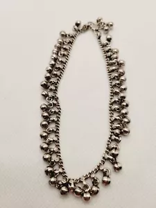 Vintage Beaded Cha-Cha Belly Dancer Anklet 925 Sterling Silver 10" 24.16 grams - Picture 1 of 5