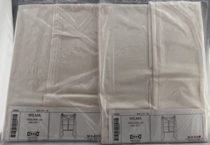Ikea Wilma White Sheer Curtain Scarf Valance 59" X 138" Cotton Poly Set of 2 New - Picture 1 of 4