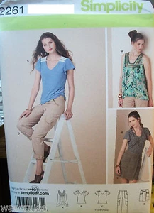 Miss UNCUT Pattern Simplicity 2261 Skirt, Pants, Knit Tops Size 6-8-10-12-14 - Picture 1 of 2