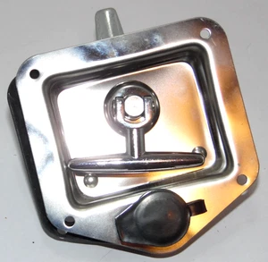 T-Griff Riegel mit Befestigungslöchern Schloss und Schlüssel - Bild 1 von 3