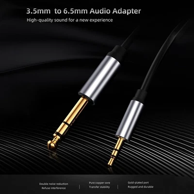 Audio Cable Auxiliary Cable Tinned Copper 1pcs 3.5mm To 6.35mm Accessories - Image 1 of 4