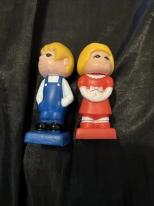 Vintage Rare Tyco 2 Super Blocks Block Family Pre-School Vinyl Figures Girl Boy - Picture 1 of 2