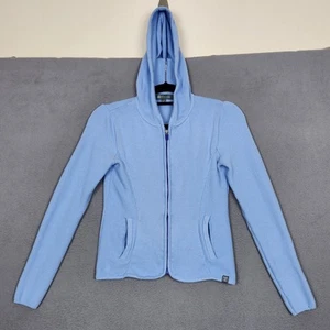 Title Nine Hoodie Womens XS Blue Hooded Full Zip Knit Adventure Awaits Active - Picture 1 of 14