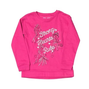 NWT Disney Jumping Beans Girls Fleece Crew Neck Sweater Pink 6X Princess Theme - Picture 1 of 6