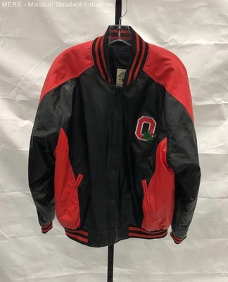 Steve & Barry's Mens Red/Black Embroidered Varsity Jacket - Size Large - Image 1 of 4