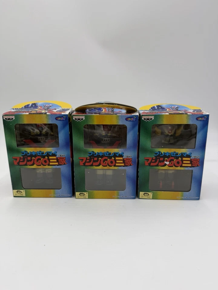 Banpresto Mazinger Z 锡发条 3 件套 MazinGO Great Grendizer 日本 罕见 — 第 1/4 张图片