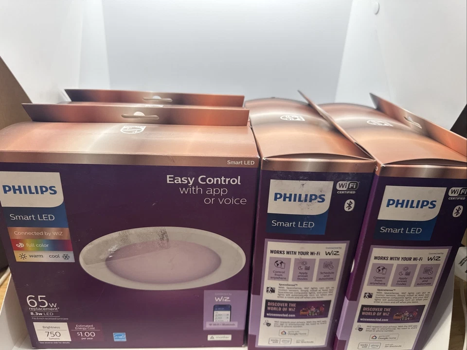 Set Of 4-Philips Smart Wi-Fi LED Recessed Downlight - White - Image 1 of 1