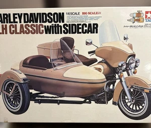 Harley Davidson FLH Sidecar clásico modelo plástico #4016 escala 1:6 Big TAMIYA - Imagen 1 de 9
