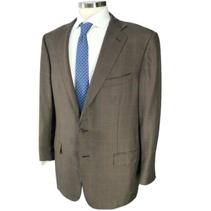 Ermenegildo Zegna Sport Mantel Herren 44R braun Glen Plaid Wolle Seide Jacke *MAKEL - Bild 1 von 20