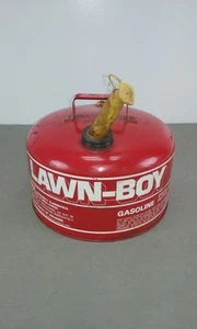 vintage Lawn Boy 2 1/2 Gallon Red Metal Round Gasoline Can - Picture 1 of 13