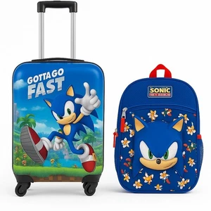 Sonic the Hedgehog Kinder Gepäck und Rucksack Set - 18" Gepäck Koffer mit... - Bild 1 von 10