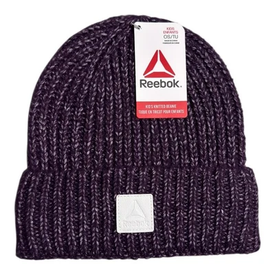 Reebok Niñas Niños Talla Única Púrpura Tejido Gorro Invierno Sombrero Foto 1 de 3