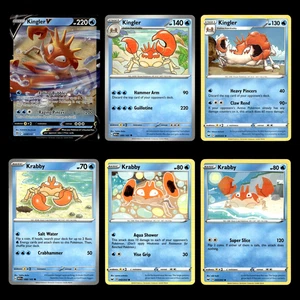 6x Kingler V Lot 28 Sword Shield Brilliant Stars Pokemon Cards Collection Set - Picture 1 of 2