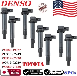 ✅ GENUINE 8x Ignition Coils For 1998-10 TOYOTA & LEXUS 4.3L 4.7L V8 #90919-02249 - Picture 1 of 2