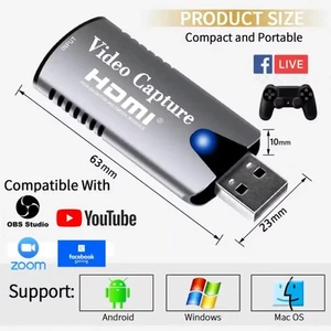 1080P Full HD Audio Video Capture Card 4K HDMI to USB 2.0 Video Capture Device - Bild 1 von 11
