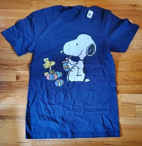 Peanuts Snoopy Easter Tee ShirtBoys Sz Small Navy NEW - Picture 1 of 4