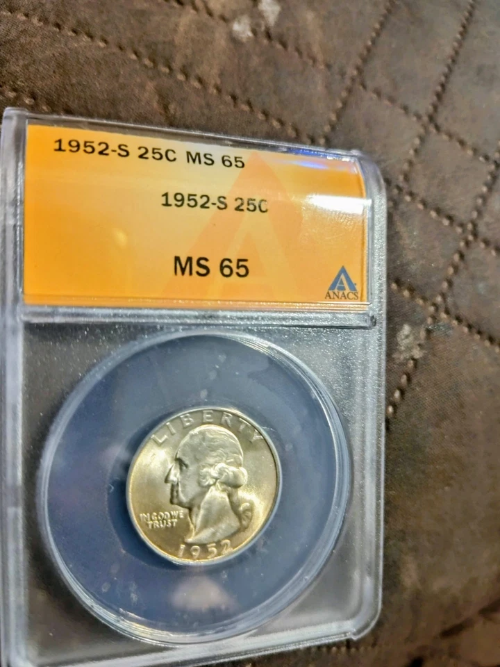 1952-S Washington Quarter ANACS MS65  - Image 1 of 1