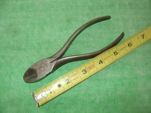 VINTAGE KLEIN & SONS PLIERS No.242-6" PLIERS DIAGONIAL CUTTERS MADE IN USA - Picture 1 of 7