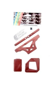 Team Associated RC10DS Red Carbon Fiber Kit Shock Towers and Trans Brace 5pc - Picture 1 of 3