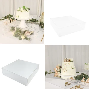 18x18 in Acrylic Display Box CAKE STAND Centerpiece Pedestal Riser Party Events - Picture 1 of 18