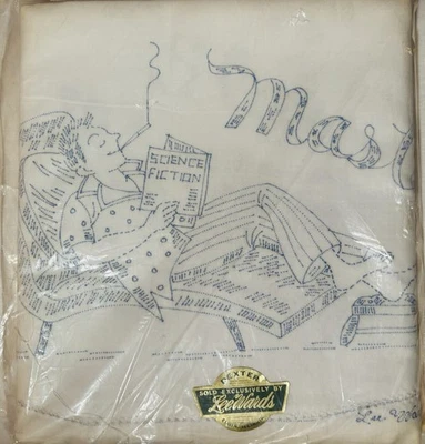 Vintage Rare Lee Wards Master & Slave Stamped Pillowcases to Embroider NOS - Image 1 of 4