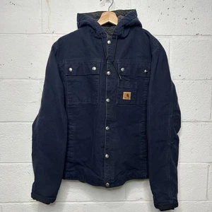 Carhartt Sherpa-Lined Utility Jacket “Midnight” J284 MDT Men’s Small Worn - Picture 1 of 9