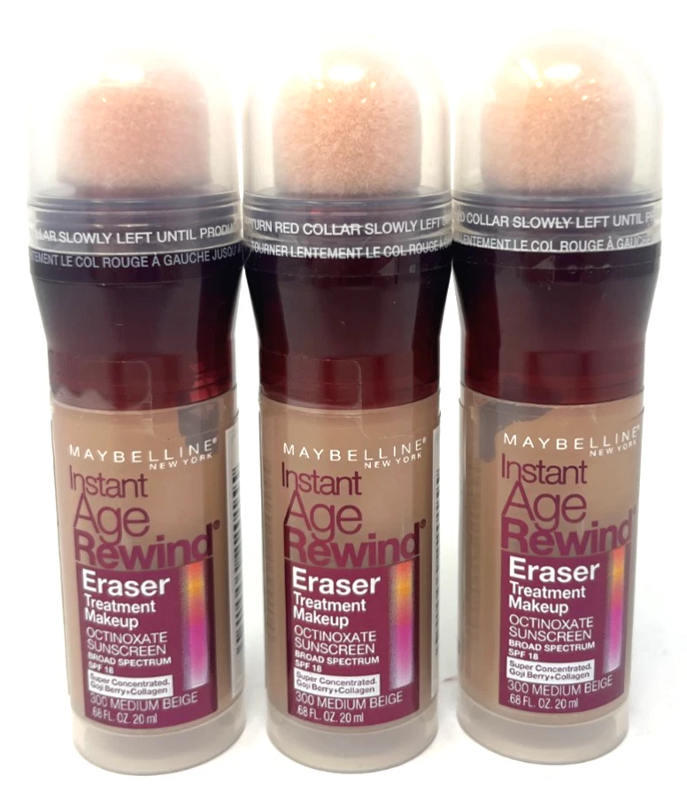 Maybelline Instant Age Rewind Eraser Treatment Makeup Medium Beige 300 0.68 O