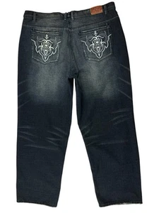 Vtg Brooklyn Xpress Jeans Men’s 46x33 Blue Baggy Wide Leg Hip Hop Y2K - Picture 1 of 12