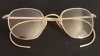 Старинный американский оптический AO 1/10 12K GF Ful-Vue провода ободок золото круглые очки - Изображение 1 из 4