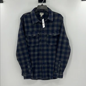 J. Crew Men's Seaboard soft-knit shirt in plaid - Black/Gray - Medium - NWT - Picture 1 of 6