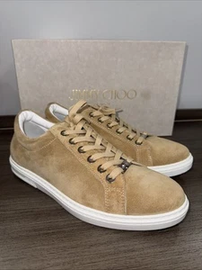 Jimmy Choo Cash Sand Suede Sneakers Men Size 42/ 9 - Picture 1 of 13