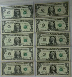 2013 $1 Star Notes A Set Of All 10 Districts That Issued Star Notes In 2013 - Picture 1 of 12
