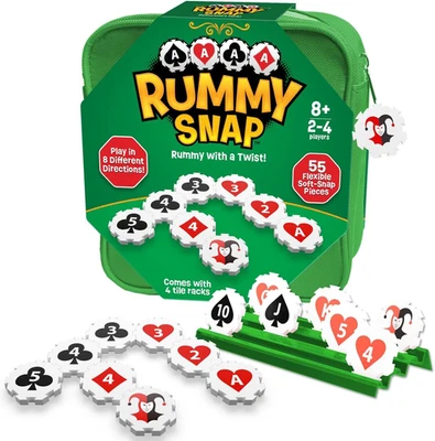 Rummy Strategy Game for Adults, Family, and Kids, Includes Full Size Snap Tiles, - Image 1 of 4