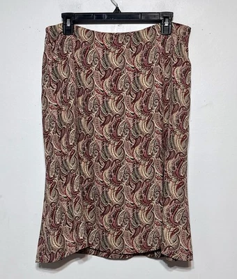 Falda Vintage Talbots Pura Seda Dinero Antiguo Paisley Talla 14W Y2K Boho Tranquila Lujo Foto 1 de 4